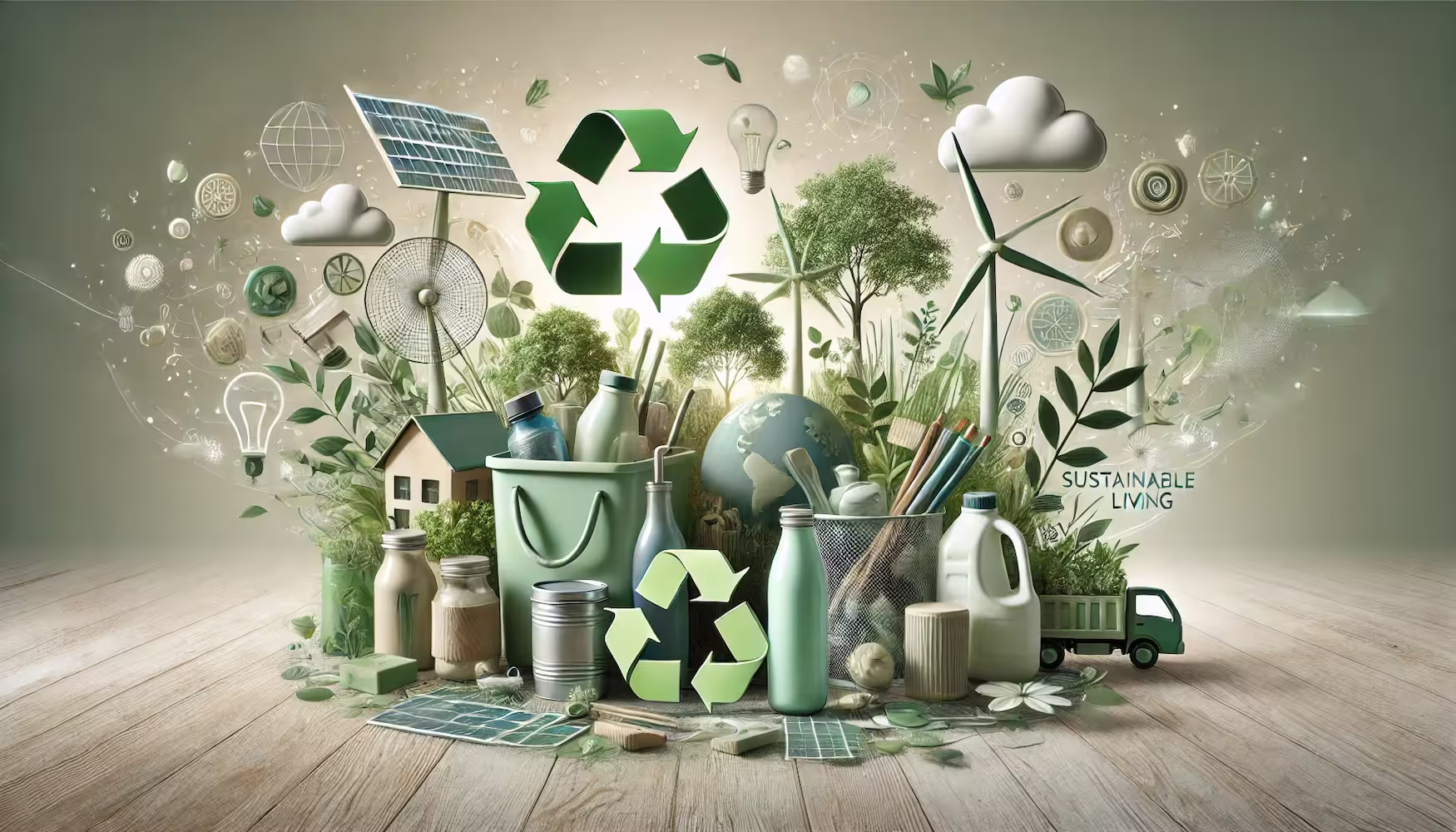 Sustainable living concept illustration